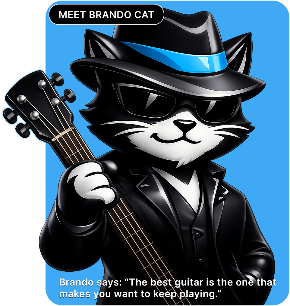 Brando the guitar-playing cat mascot